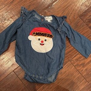 Adorable Denim Santa Bodysuit
